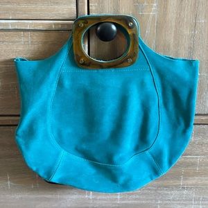 NWOT Anthropologie Teal Suede Bag